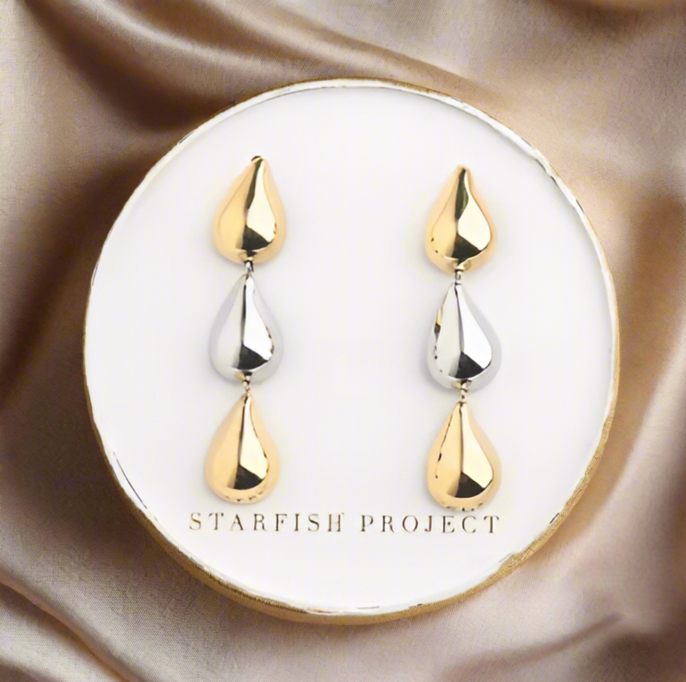 Starfish Project Fresh Beginnings Mixed Metal Tear Drop Earrings