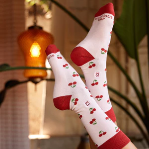 Socks that Support Self Checks Cherries