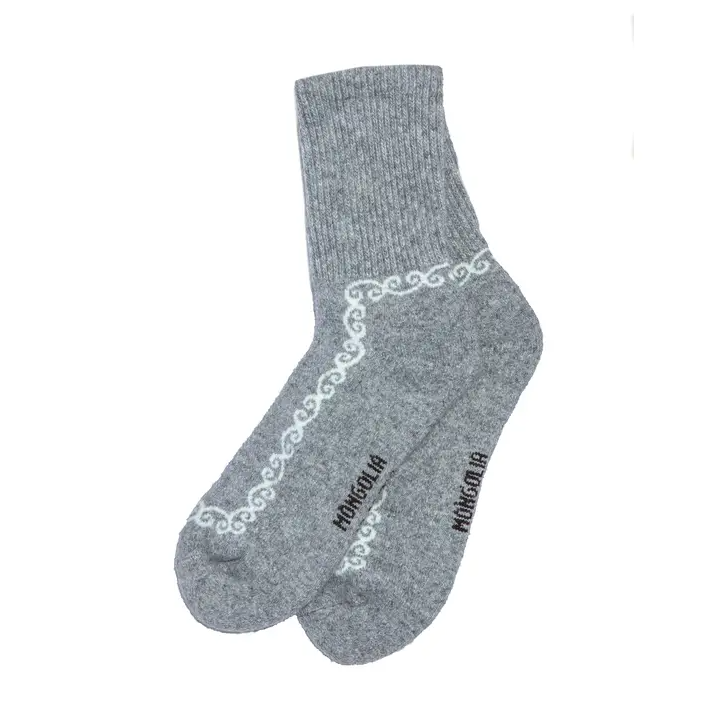 Mongolian Sheep's Wool Gray Socks