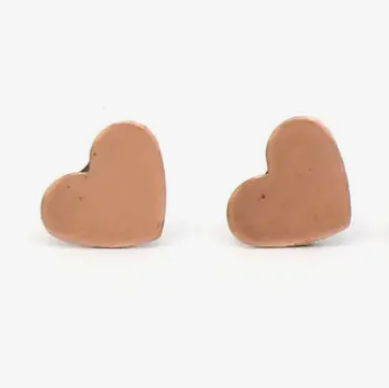 Copper Heart Studs