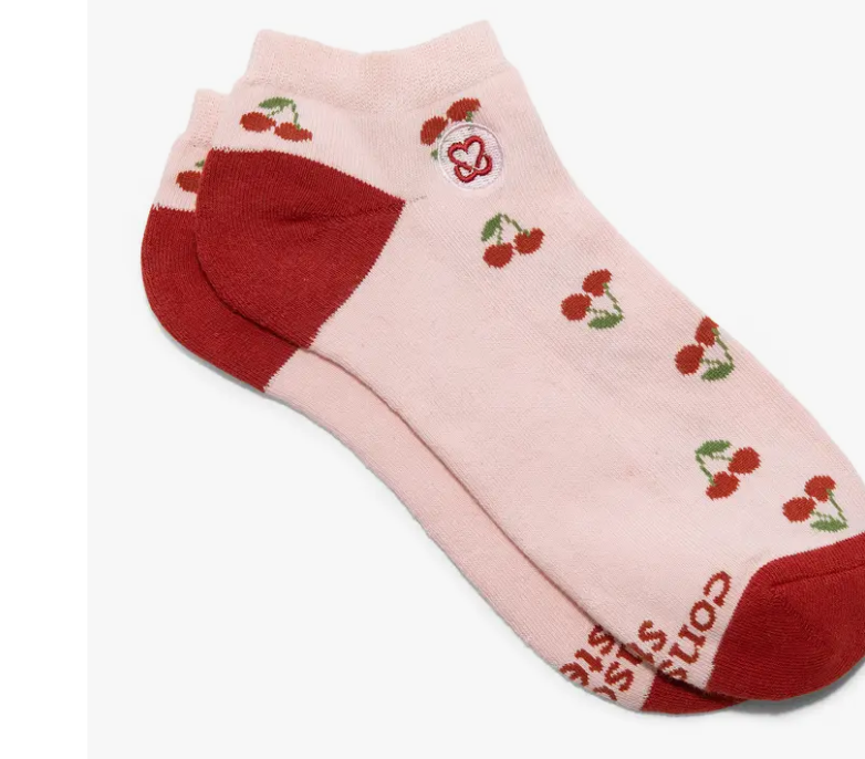 Ankle Socks that Support Self-Checks cherries