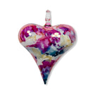 Switch Blown Glass Heart Ornament Fuchsia  3.5&quot;x2.8&quot; 2 image