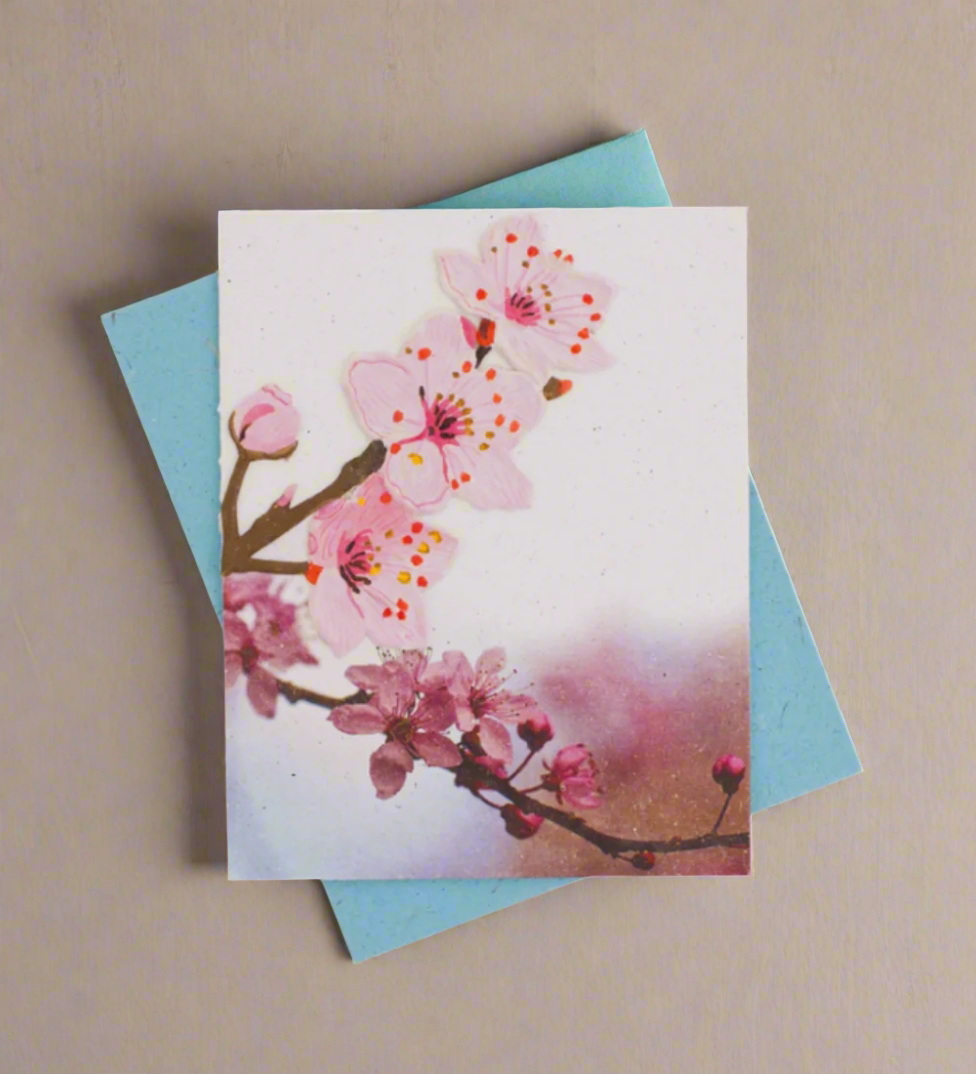 pink orchid greeting card