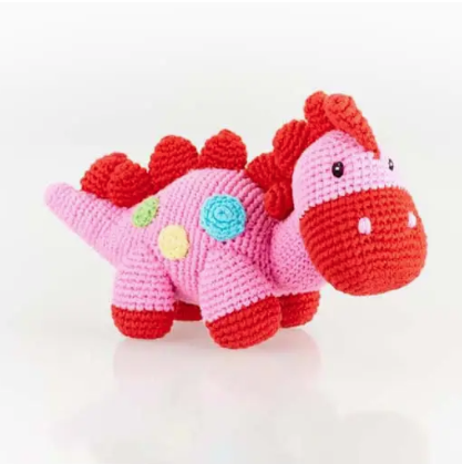 Dinosaur Rattle Steggi Pink