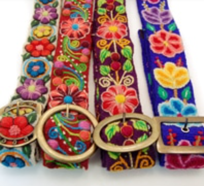 Embroidered Belt w Buckle assorted