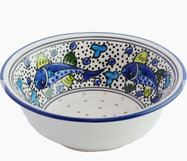 Blue Fish Berry Bowl 8"x3"
