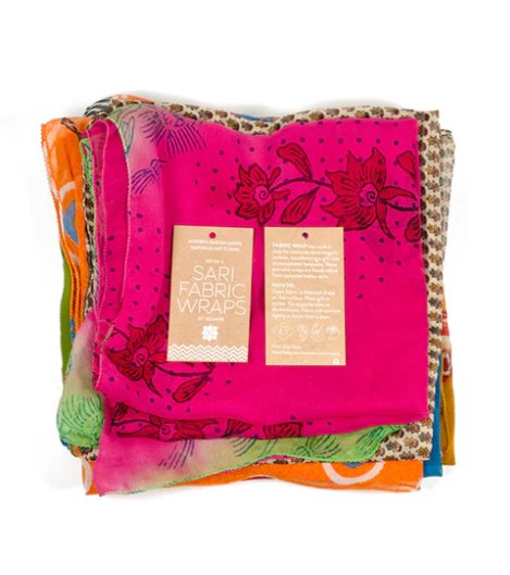 Furoshiki Style Fabric Gift Wrap - Assorted Upcycled Sari
