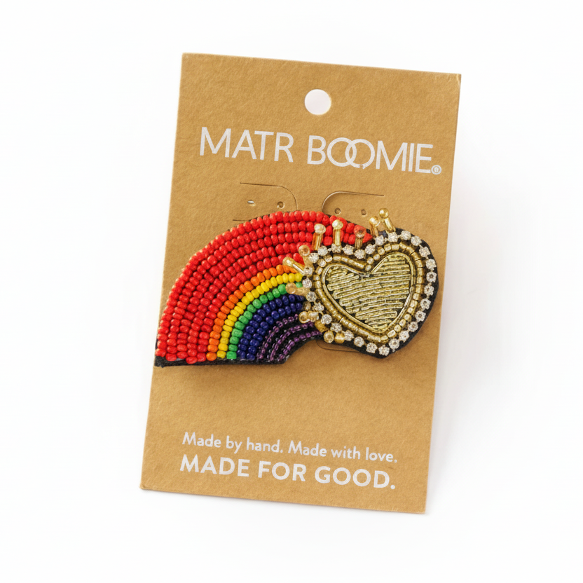 Bala Mani Beaded Rainbow Brooch Pin