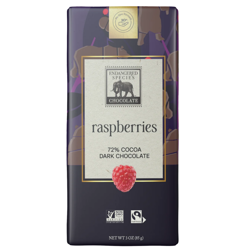 Raspberries 72% Dark Chocolate Bar 85g