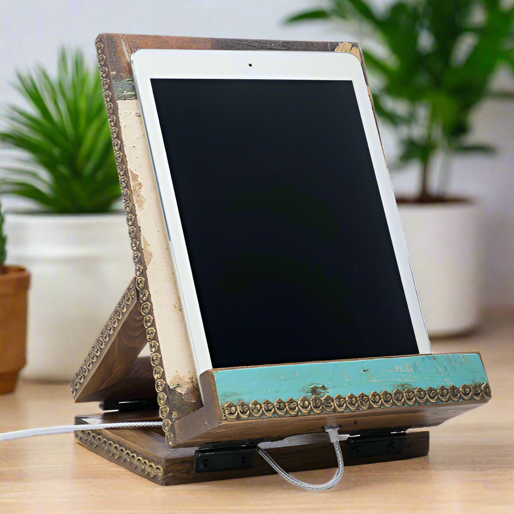 Reclaimed Wood Tablet and Book Stand