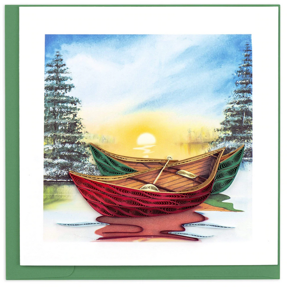 River Canoes Quilled Paper Card