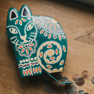 Switch Tooled-Leather Cat Coin Bank 2 image