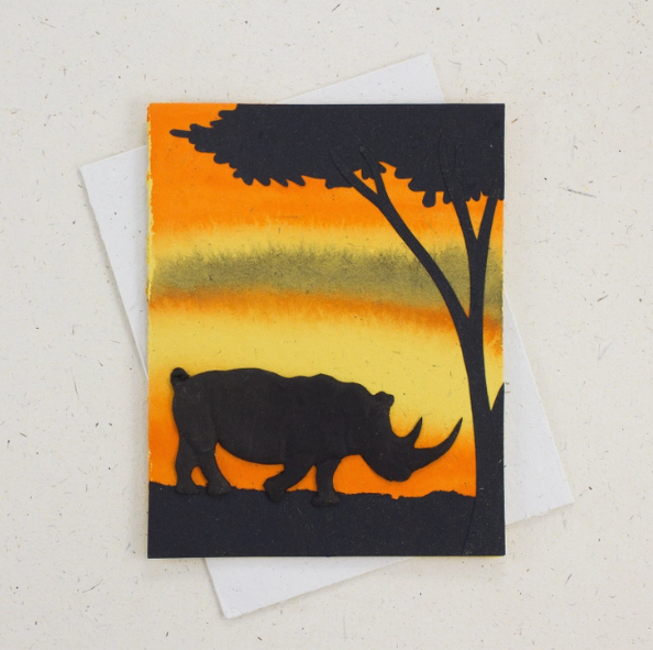 Rhino Yellow Greeting Card