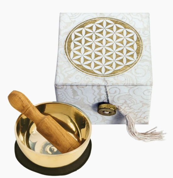 Flower of Life Meditation Gift Set with 3" Singing Bowl