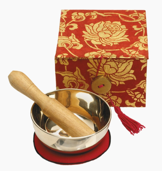 Red Lotus Meditation Gift Set with 3" Singing Bowl