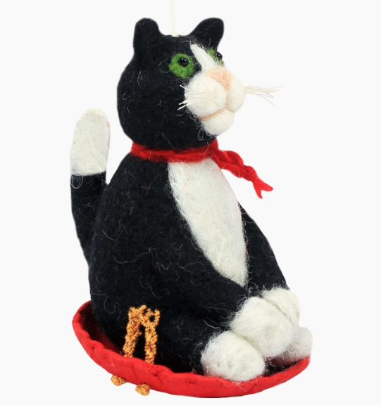 Sledding Kitty Ornament