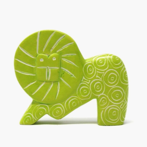 Kisii Soapstone Lion in Lime