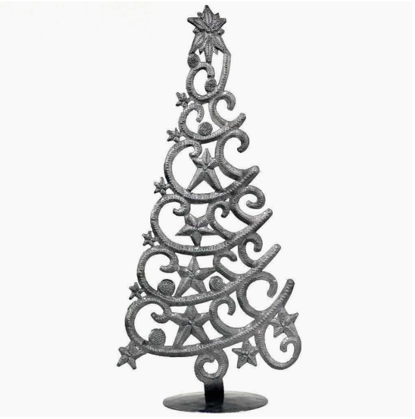 Scroll Tree w Stars 14" Tabletop Ornament