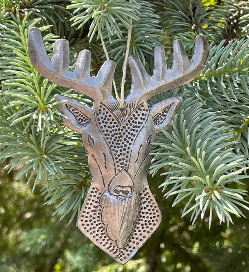 Handmade Steel Buck Ornament from Haiti