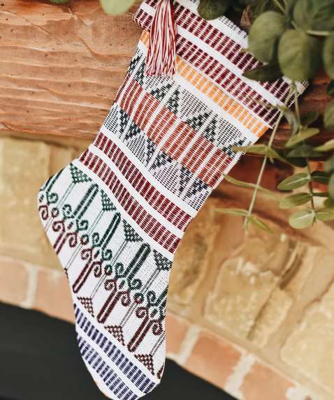 Brocade Christmas Stocking  - Earthtone