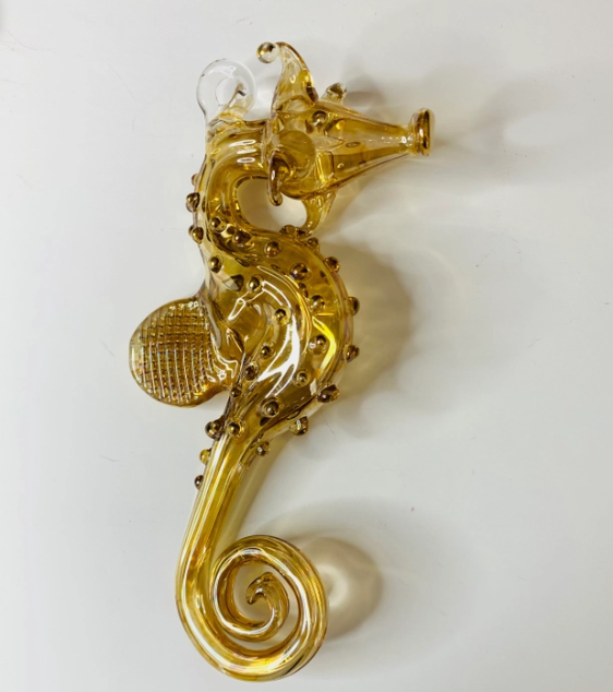 Glass Seahorse Amber