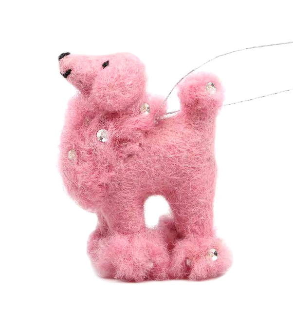 Pink Poodle Ornament