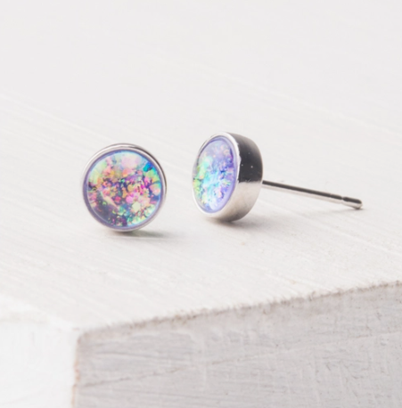 Lora Lavender & Silver Studs