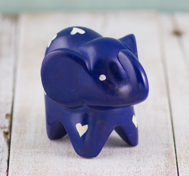 Big Eared Kisii Elephant Dark Blue