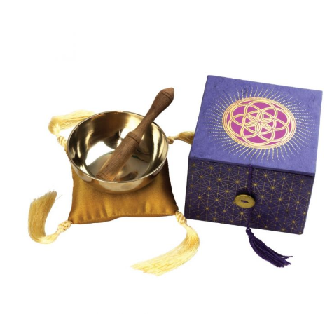 Seed of Life Meditation Gift Set with 3.5" Singing Bowl