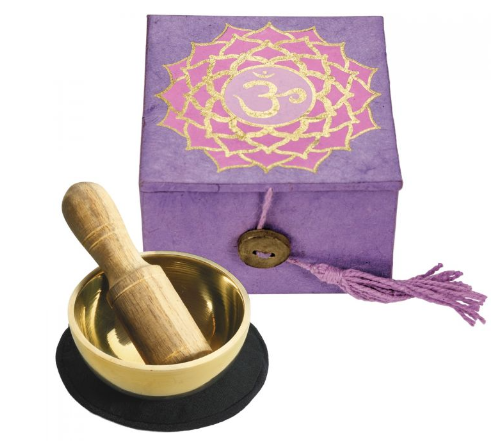 Crown Chakra Meditation Gift Set with 2" Singing Bowl