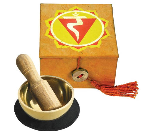 Solar Plexus Chakra Meditation Gift Set with 2" Singing Bowl