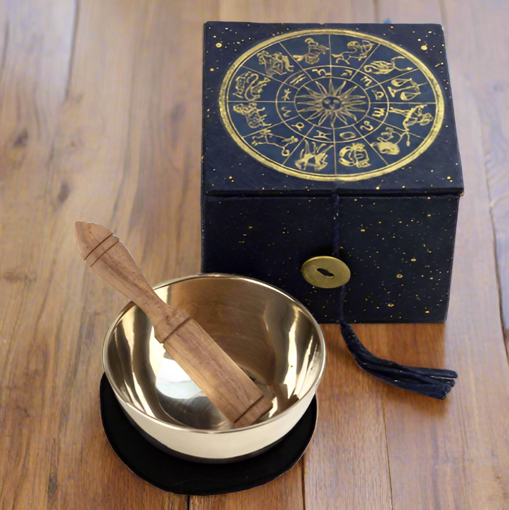 Astrology Meditation Gift Set with 3" Singing Bowl