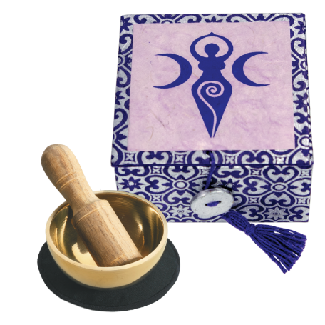 "Spiral Goddess" Meditation Gift Set with 2" bowl, cushion, and more
