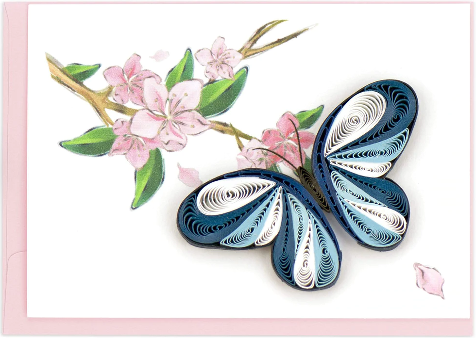 Gift Enclosure Card Blue Butterfly