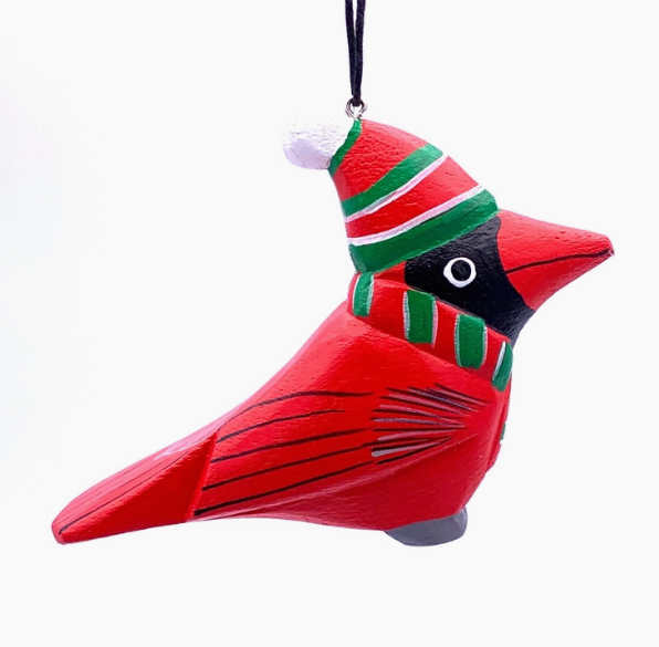 Holiday Cardinal Balsa Ornament