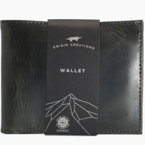 Bi-Fold Leather Wallet - Electric Black