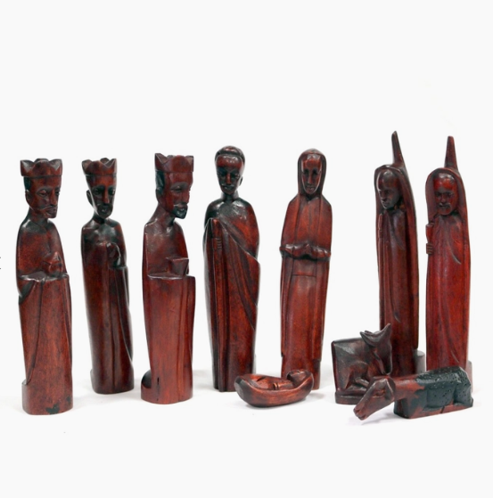 Hand-carved Jacaranda Nativity Set