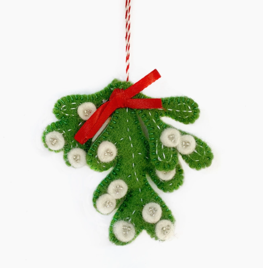 Mistletoe Felt Wool Ornament