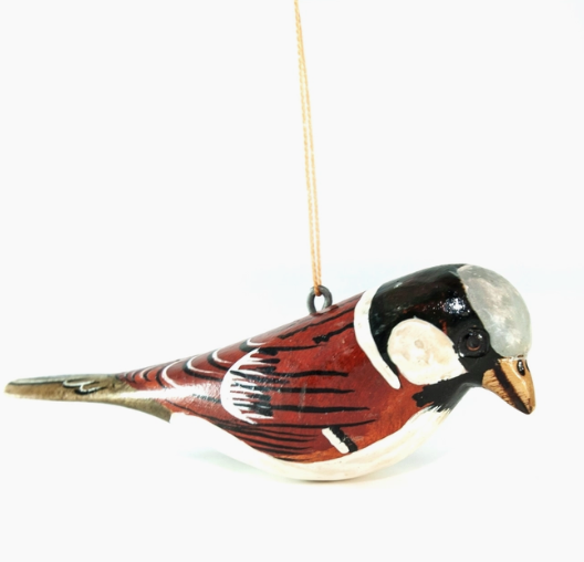 Sparrow Wood Bird Ornament