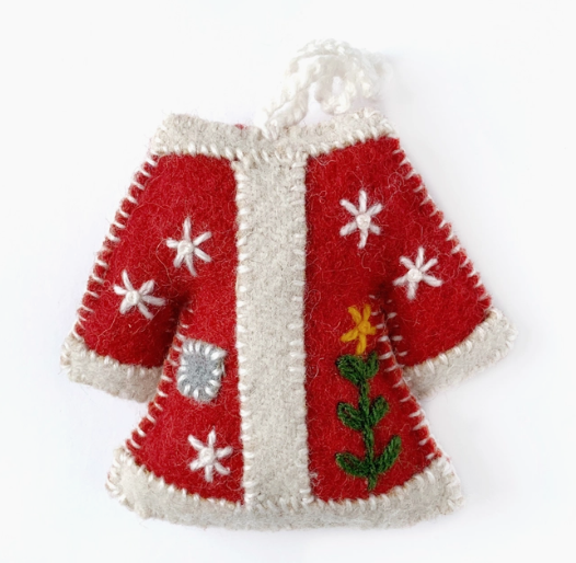 Sweater Embroidered Wool Ornament