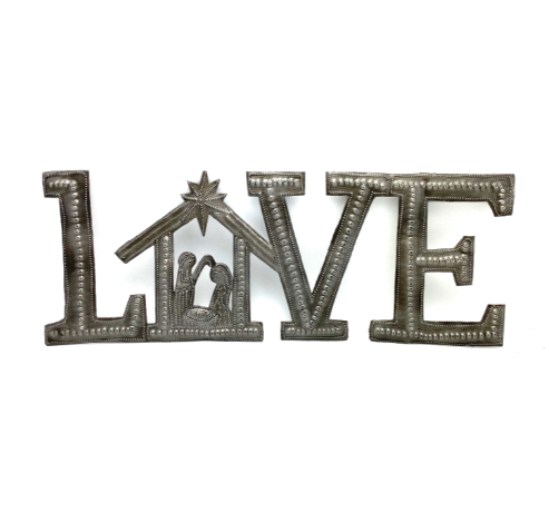 Love Nativity Metal Wall Art