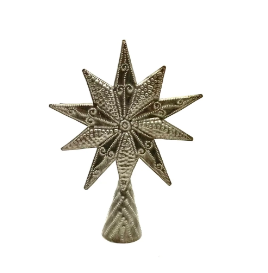 Haitian Hammered Metal Star Tree Topper