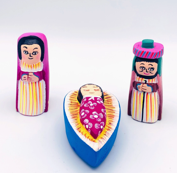 Handpainted Balsa Wood Nativity Set