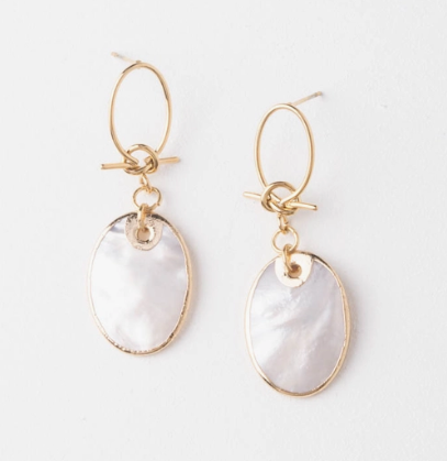 Iridescent Cloud Mother of Pearl Earrings