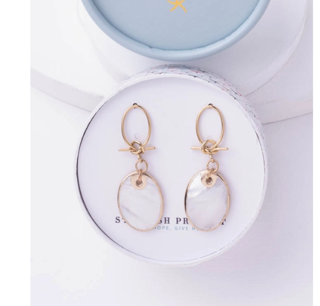 Iridescent Cloud Mother of Pearl Earrings