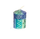 Handpainted Blue-Green Votive Candles (6-Pack)