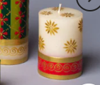 Christmas Pillar Candle 3"x4"