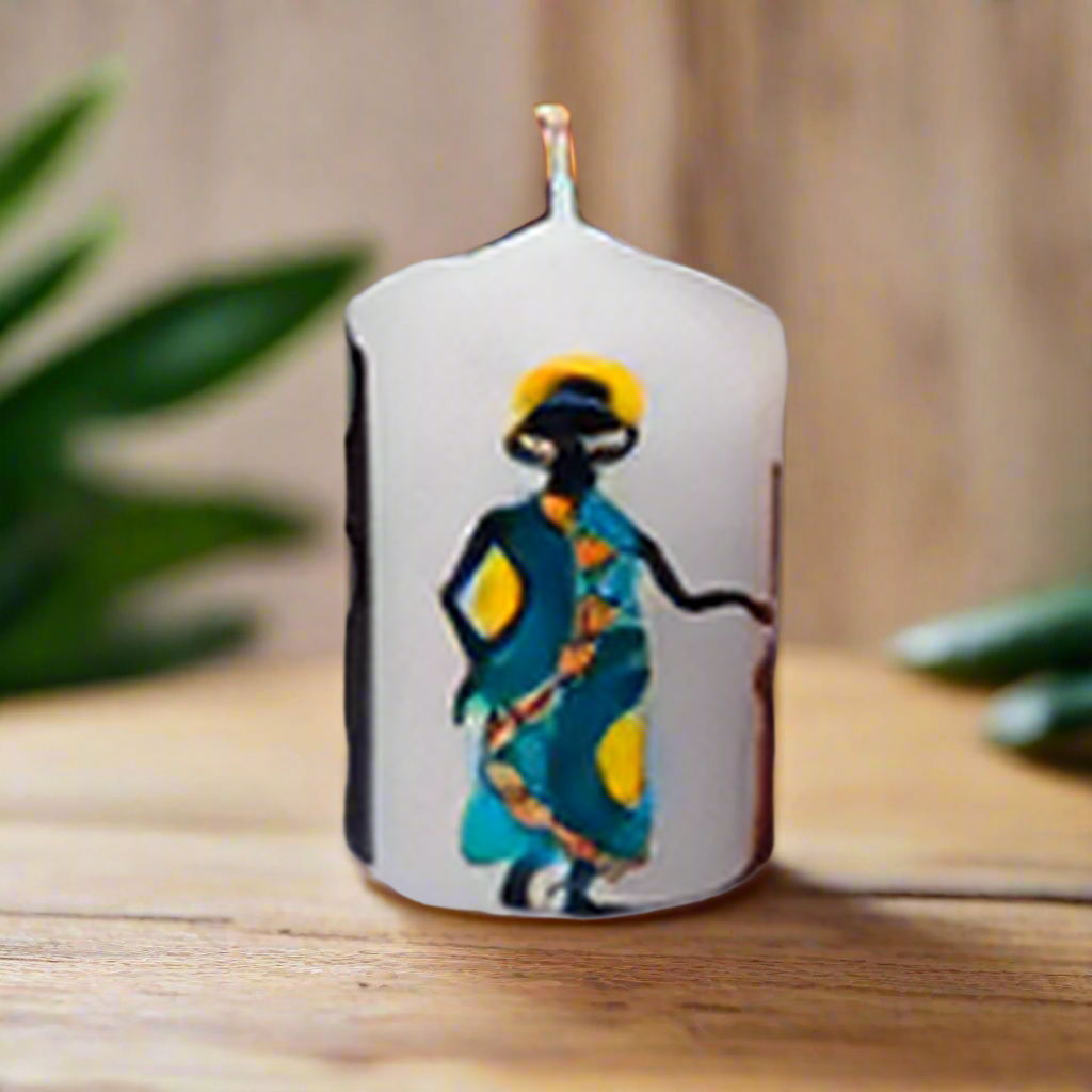 African Ladies Handpainted Votive Candles (6-Pack)