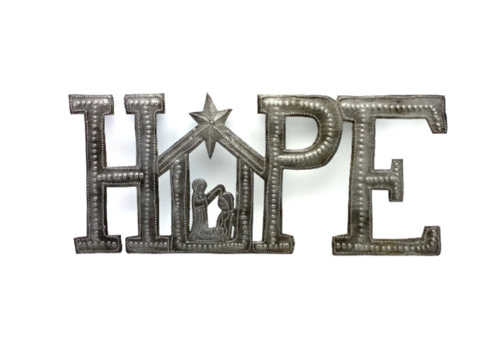 Hope Nativity Metal Wall Art