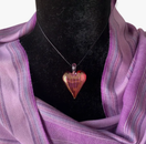 Switch Blown Glass Heart Pendant Pink 1.4&quot;x1.2&quot; 2 image